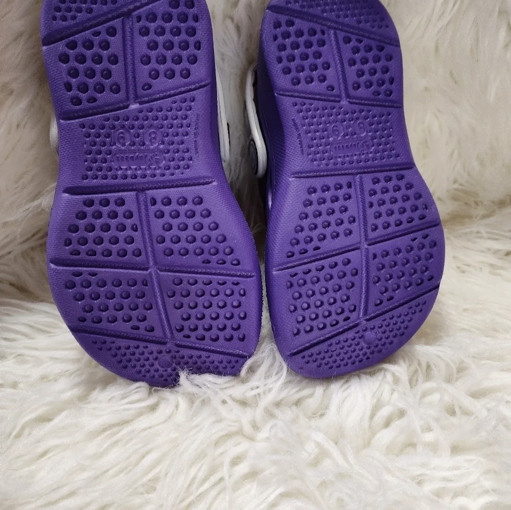 Joybees Kids Purple Gray Rubber Clogs Size 8 9